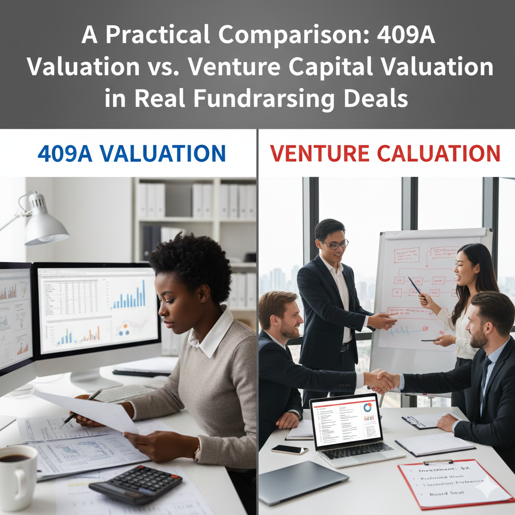 409A Valuation vs. Venture Capital Valuation in Real Fundraising Deals